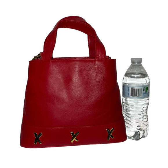 Paloma Picasso Vintage Red Leather Crossbody Bag Top Handle Bag Made in Italy - Picture 16 of 16
